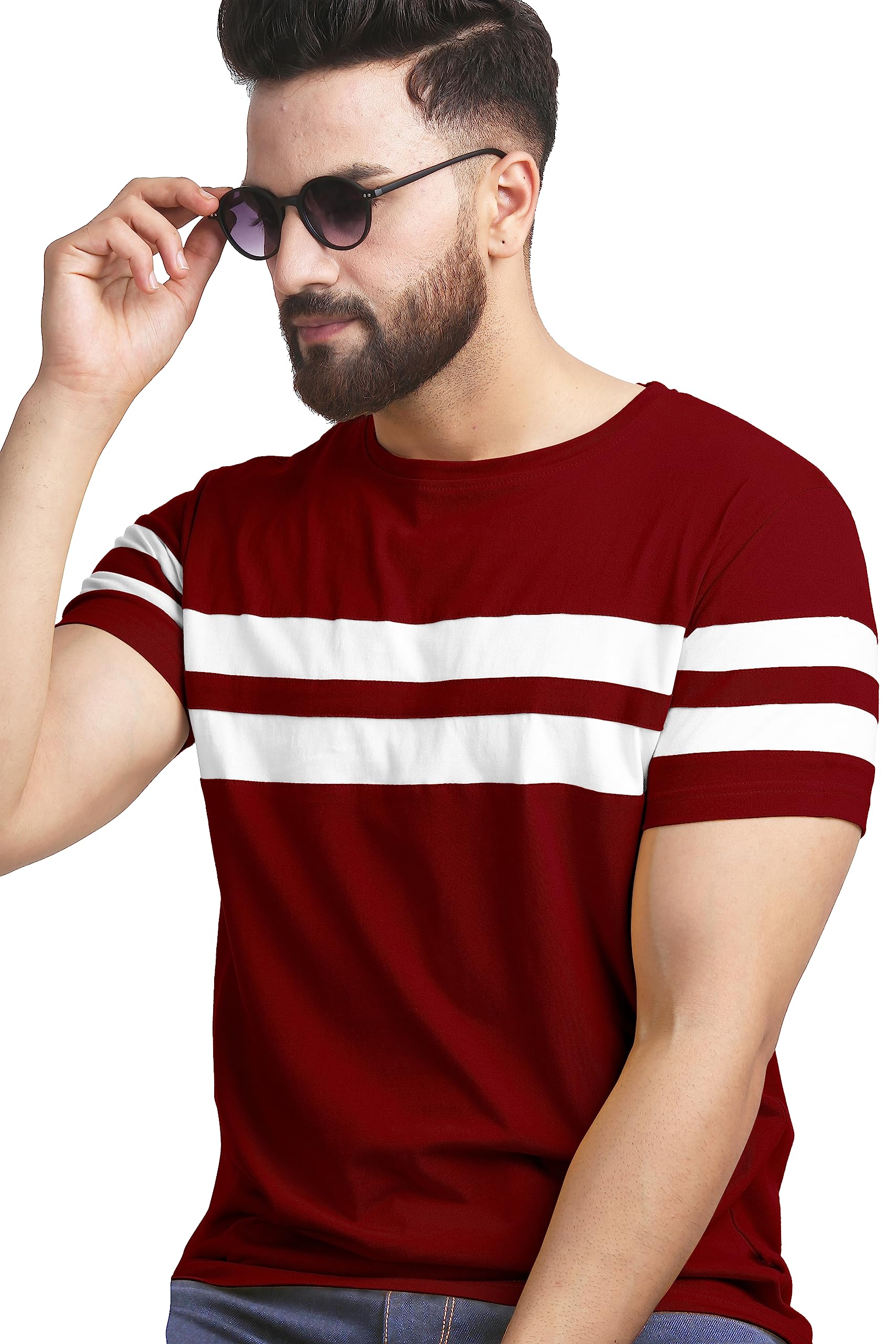 ausk Men Tshirt || Round Neck T shirt for Mens || Half Sleeves Regular Fit T-Shirt for Men-picture-17