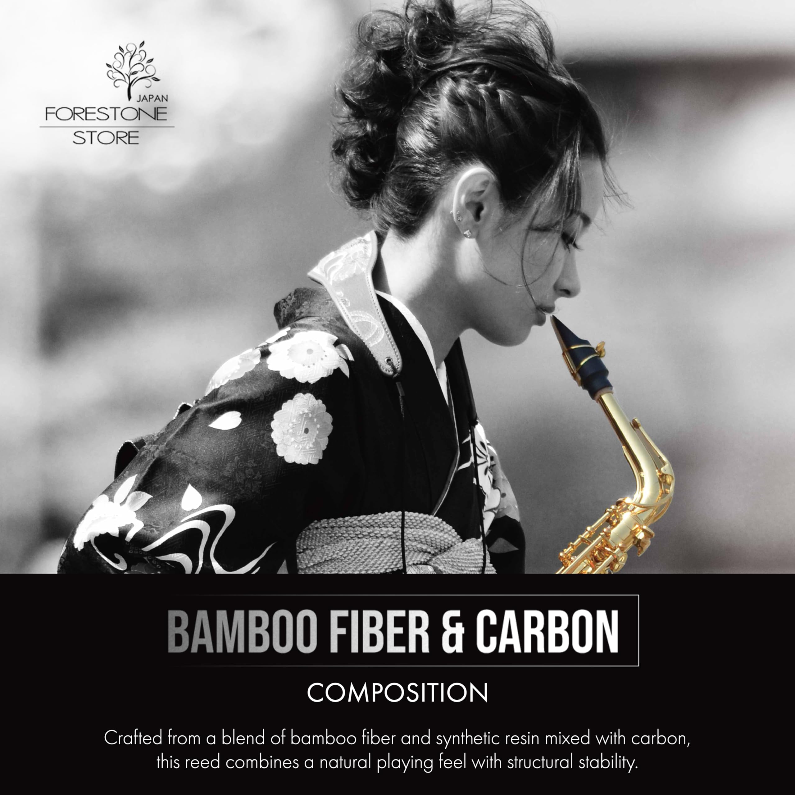 Forestone - Caña de saxofón alto sintético de bambú con explosión W-Blast