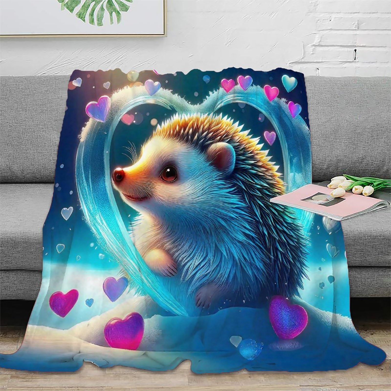 Couverture hérisson pour lit pour stopper le froid nocturne avec sa peluche microfibre