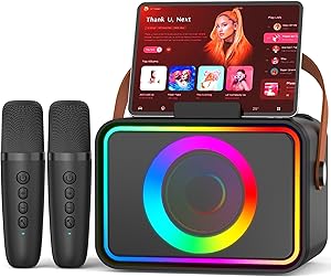 Karaoke Machine with 2 Microphones for Adults and Kids, Portable Bluetooth Karaoke Speaker for Adults and Kids, PA System …
