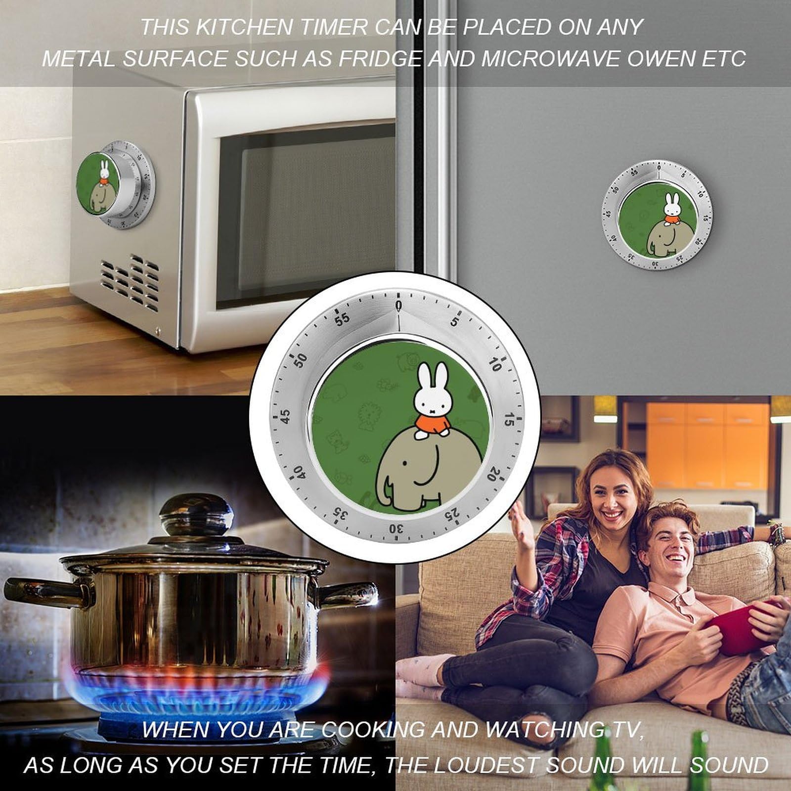 Amazon.co.jp: Miffy Timer, Kitchen, Cute, Timer, Study, Waterproof