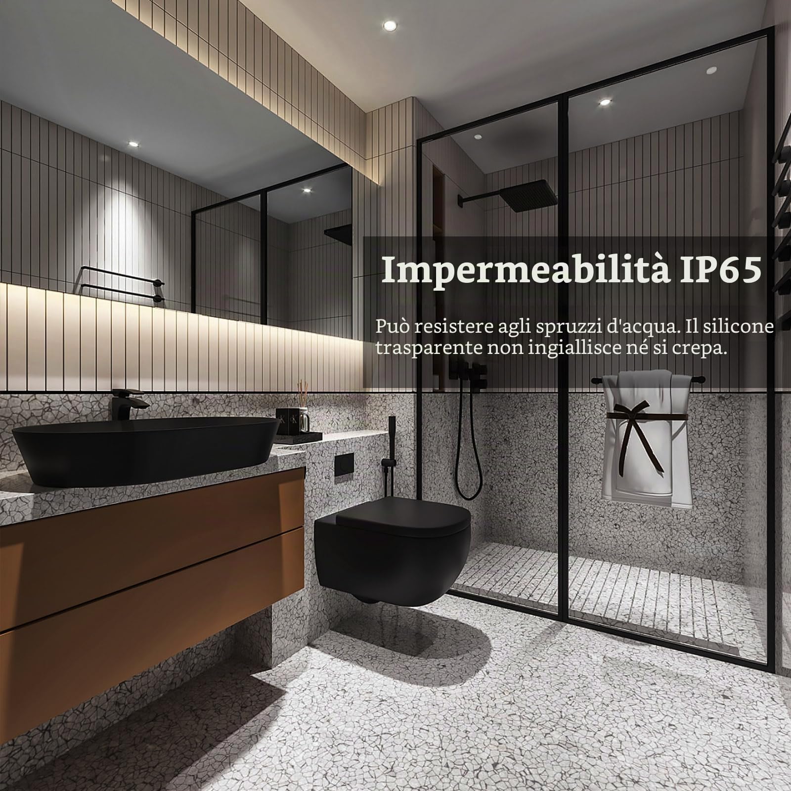 JOYLIT Striscia LED COB 12V Impermeabile IP65 6 Metri 4000K Bianca Naturale 320LEDs/M 4500LM CRI 90 Dimmerabile Adesiva Strip LED per RV, Cucina, Bagno (Senza Alimentazione)
