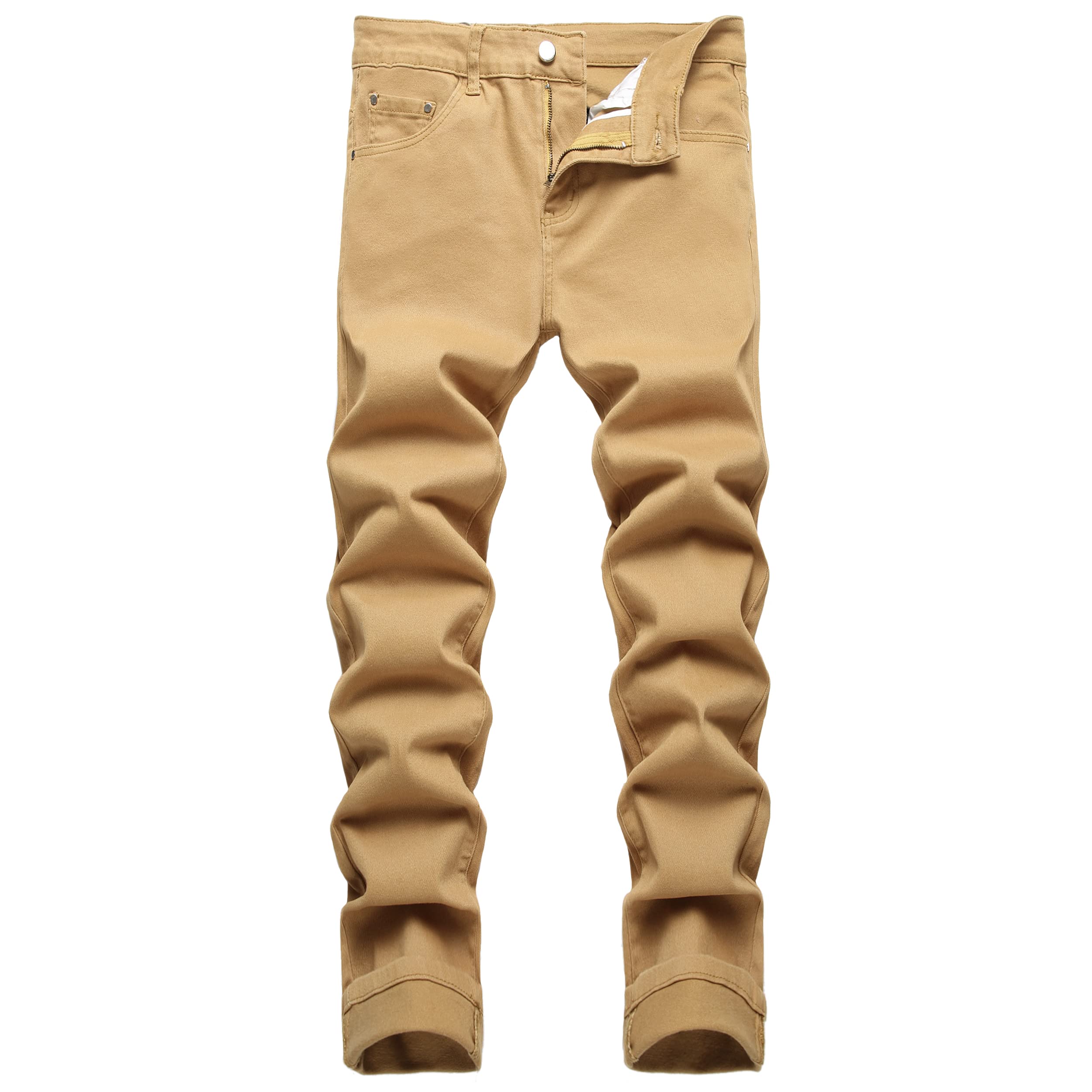 JUNBAOSS Men's Slim Fit Jeans Stretch Ripped Skinny Jeans for Men, Fashion Straight Leg Comfort Flex Waist Casual Pants