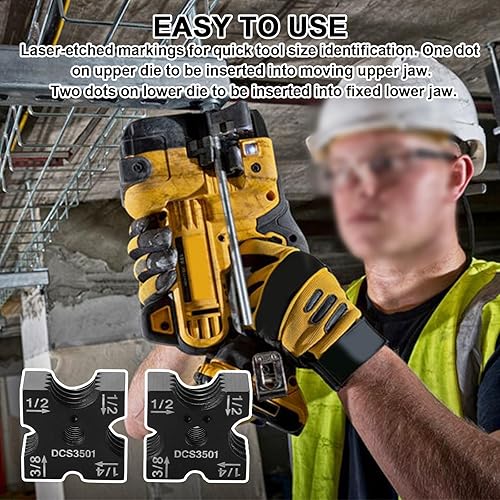 Miniatura 7 de DCS3501 Juego de troqueles de corte para varilla roscada DEWALT, 14 pulgadas - 38 pulgadas -12 pulgadas de repuesto de tamaño múltiple DEWALT