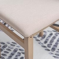 Vista 5 de Linon Keira Sillas plegables de madera rústica natural con asiento y respaldo acolchados en beige – Conjunto de 2