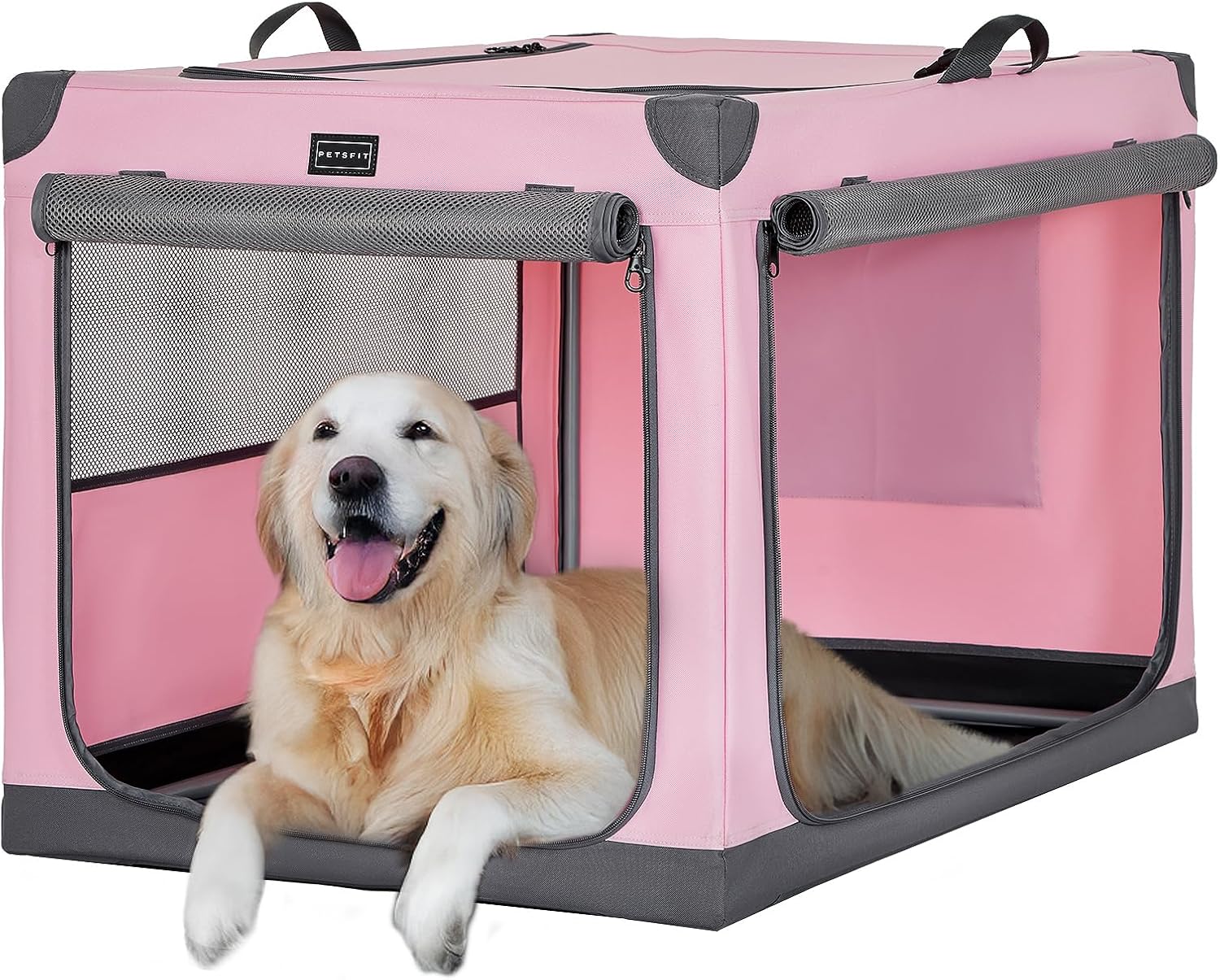 PETSFIT 40″ Collapsible Dog Crate – Durable Soft Kennel for Large Dogs