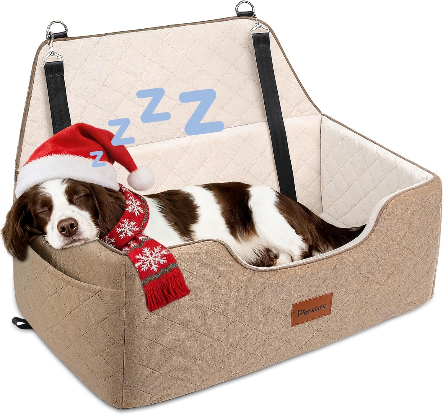 Detachable Dog Car Seat for Large-Medium Breeds with Safety Belt