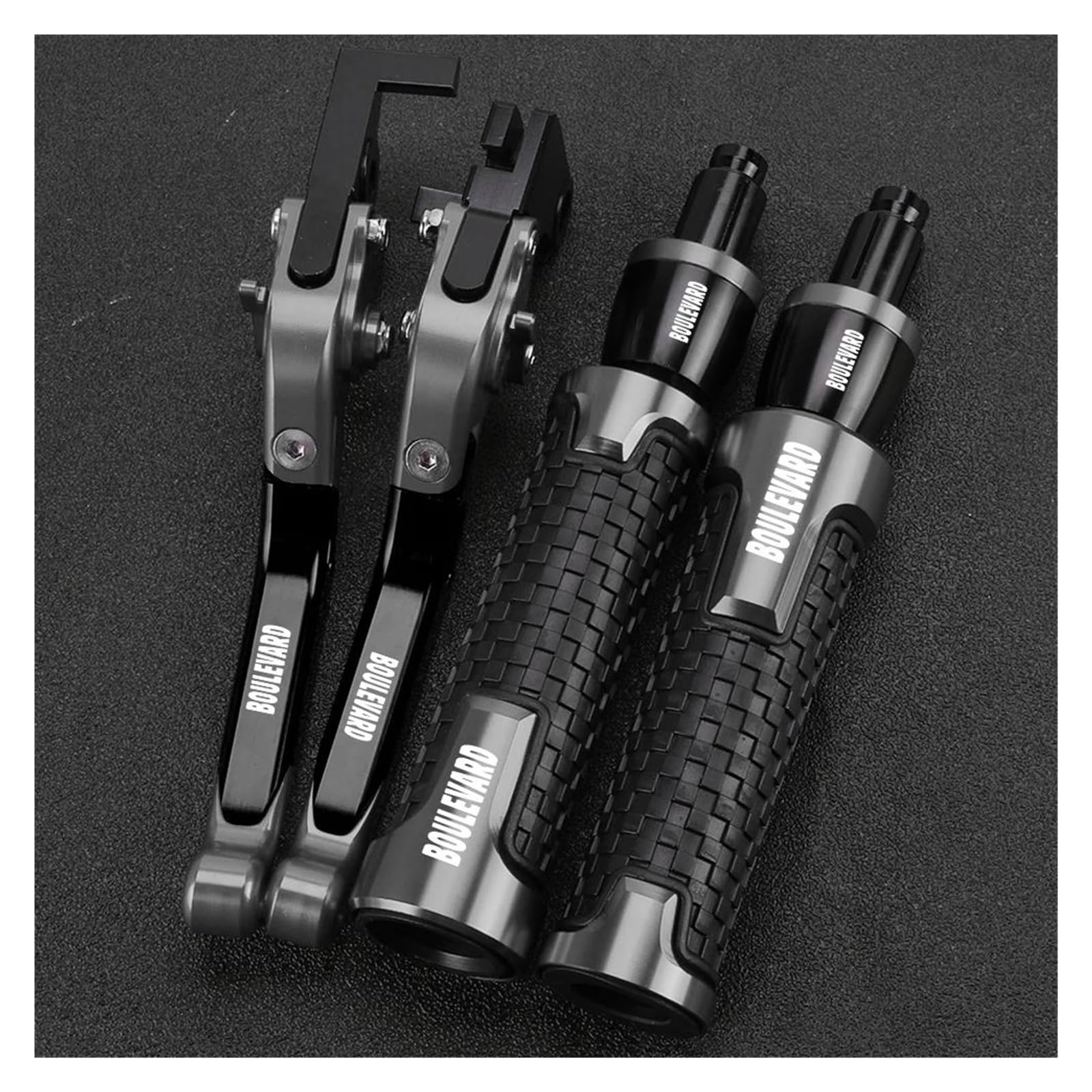 YUHOW for Suzuki Boulevard C90 S50 S83 2005-2009 Motorcycle Grips Ends Joysticks(Gray)