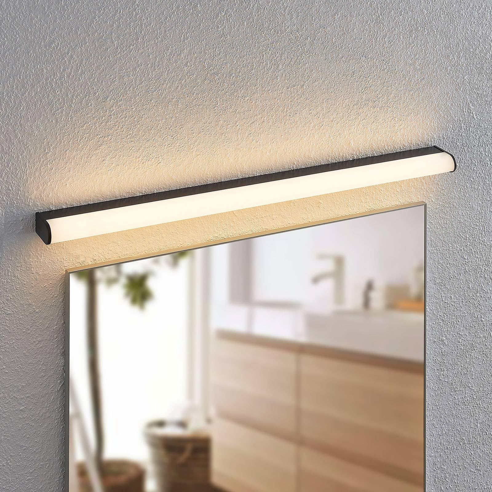 Lindby LED Wandleuchte, Wandlampe Bad Ulisan (spritzwassergeschützt (Modern) in Schwarz aus Aluminium (1 flammig) - Wandleuchten Spiegelleuchte Badezimmer Wandbeleuchtung Badezimmerleuchte