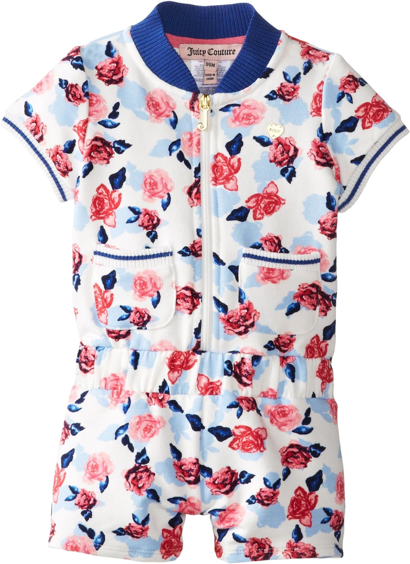 Juicy Couture Baby Baby-Girls Newborn Rose Print Romper