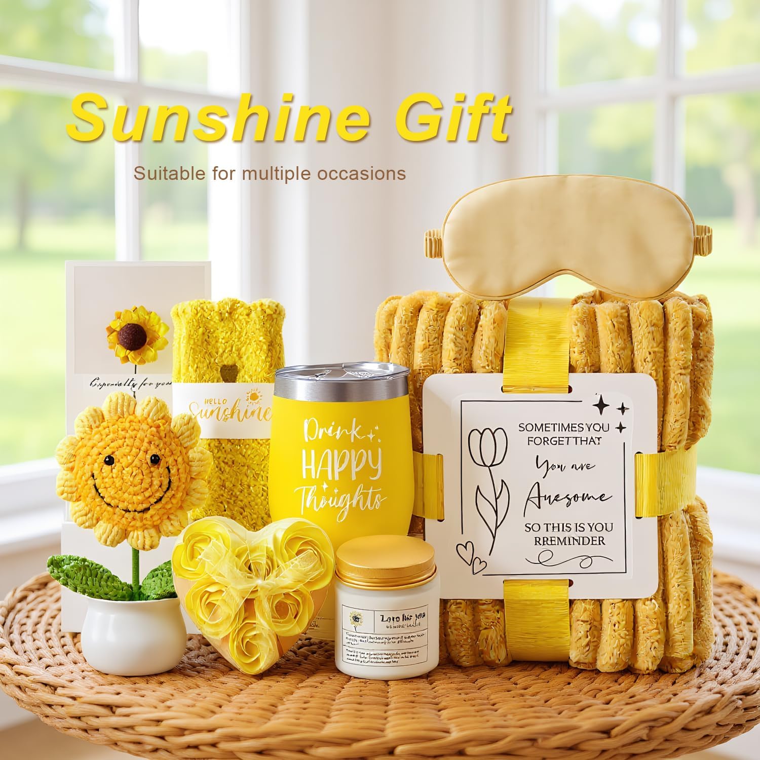 Sunflower Gift Basket for Women - Self Care & Get Well Soon Care Package for Her, Birthday, Anniversary Gifts for Mom, Sister, Best Friend - Image 4