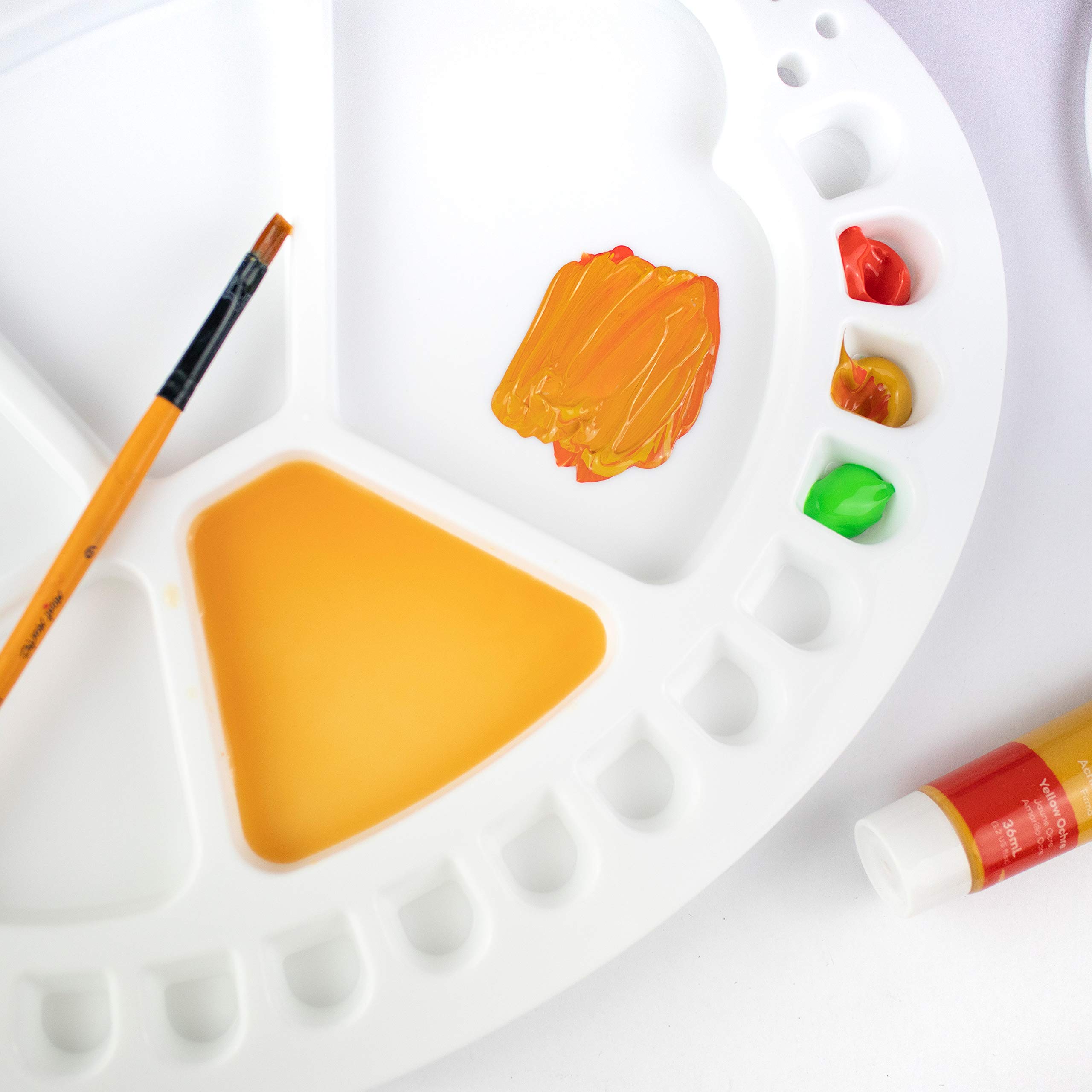 Mont Marte Tavolozza Pittura – Ovale – 34x25 cm – Paletta ideale per Artisti per Gouache, Pittura Acrilica e Acquerelli – Tavolozza di Pittura con un totale di 17 Pozzi di Miscelazione
