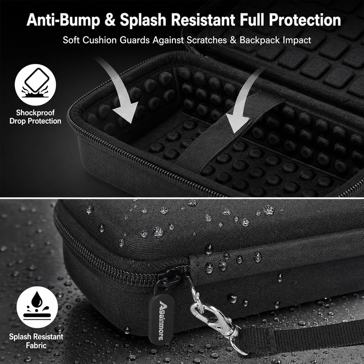 Power Bank Case for Anker Prime 26250mAh 300W, Case Only | Cushioned interior, middle divider, zippered mesh pocket, splash-resistant fabric, and removable wrist strap