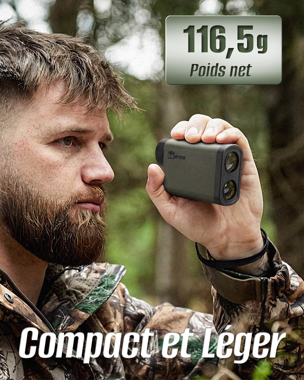 Inkerma Télémètre Golf Chasse 1000/1200M Rechargeable Grossissement 6X Écran LCD Angle Compensation Pente