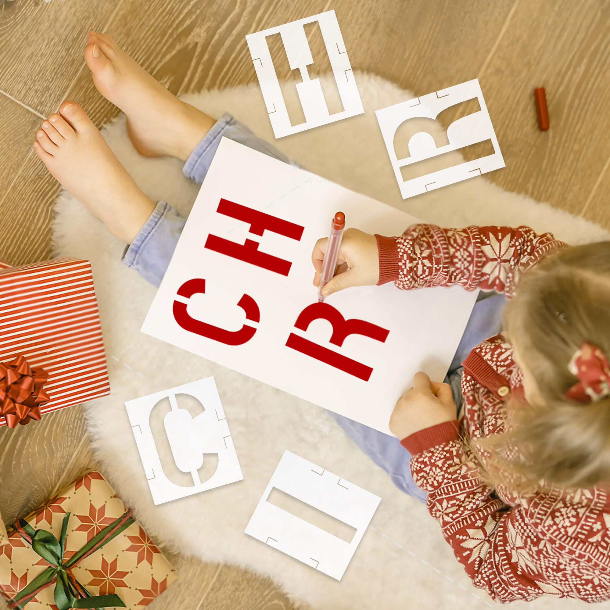 30,5 cm Buchstabenschablonen – Alphabet-Kunst-Bastelschablonen-Set – große Kunststoff-Buchstabenschablonen für Holz, Wand, Stoff, Glas, Papier, Beschilderung und DIY-Kunstprojekte