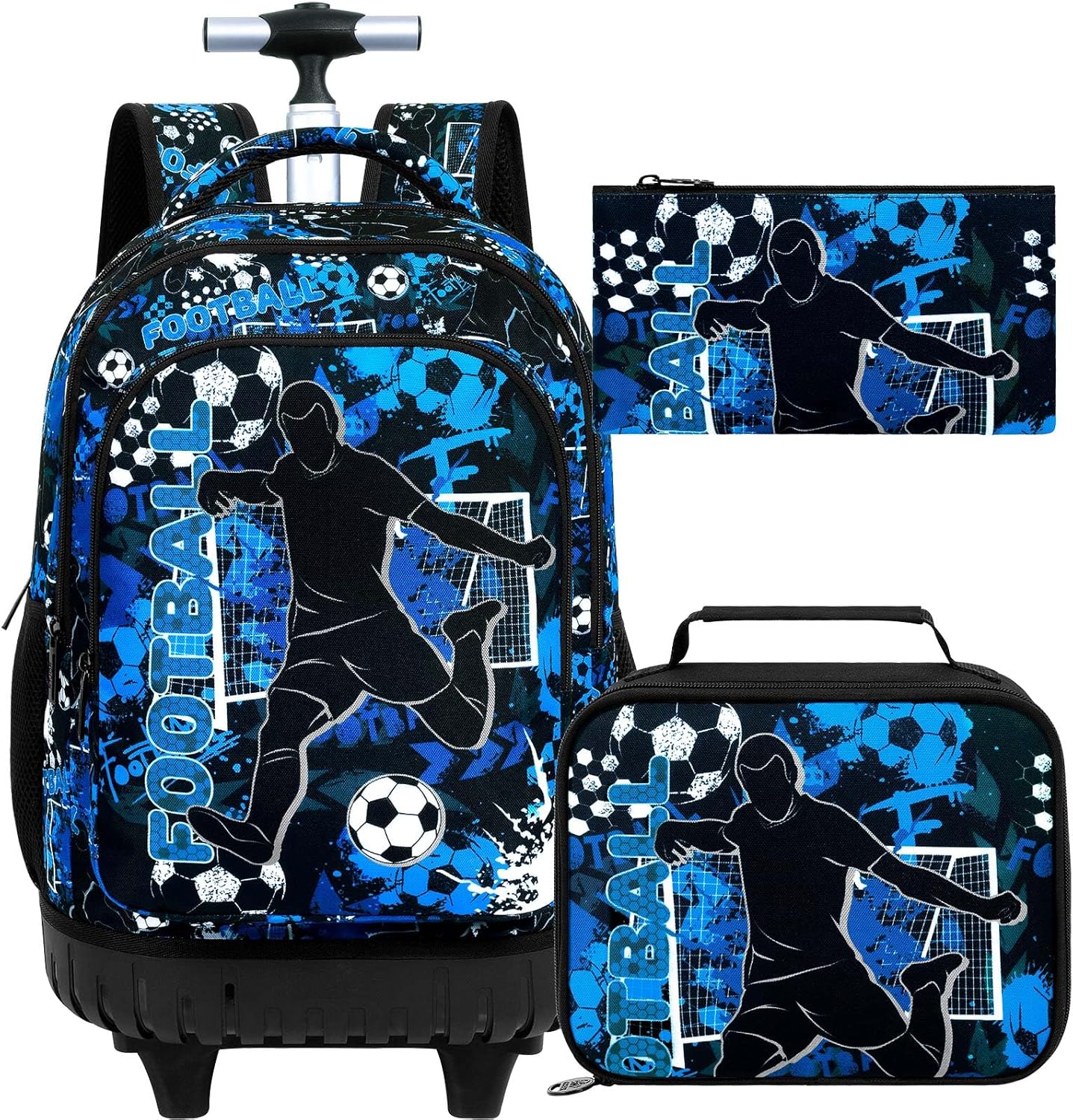 Rolling Backpack for Womens and Mens, Adults Wheeled Bookbag with Lunch Box for Girls and Boys.