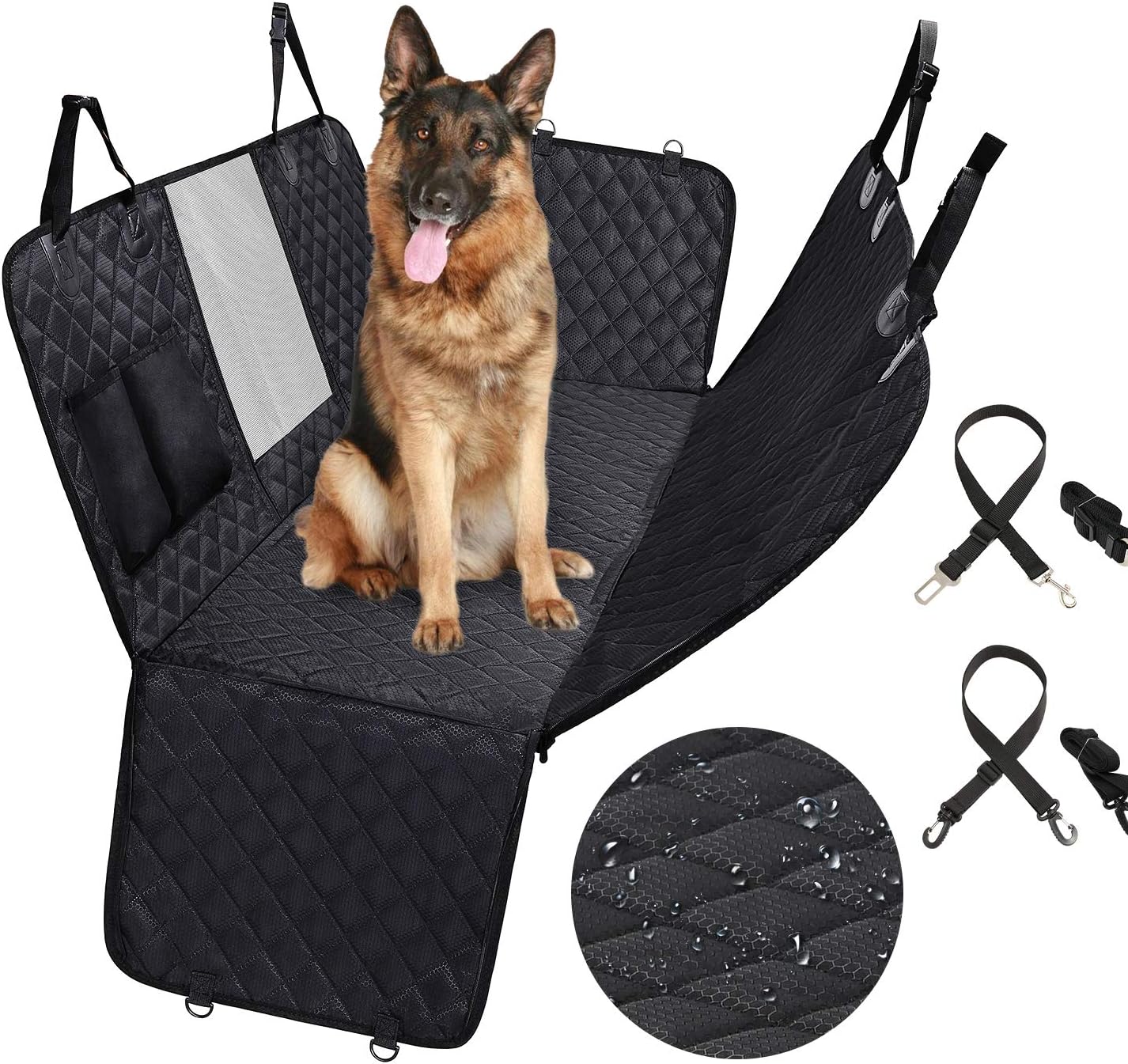 VECELA Dog Car Seat Covers, Waterproof Dog Seat Cover for Back Seat with Mesh Window,Stain Resistant Dog Car Hammock, Nonslip Car Seat…
