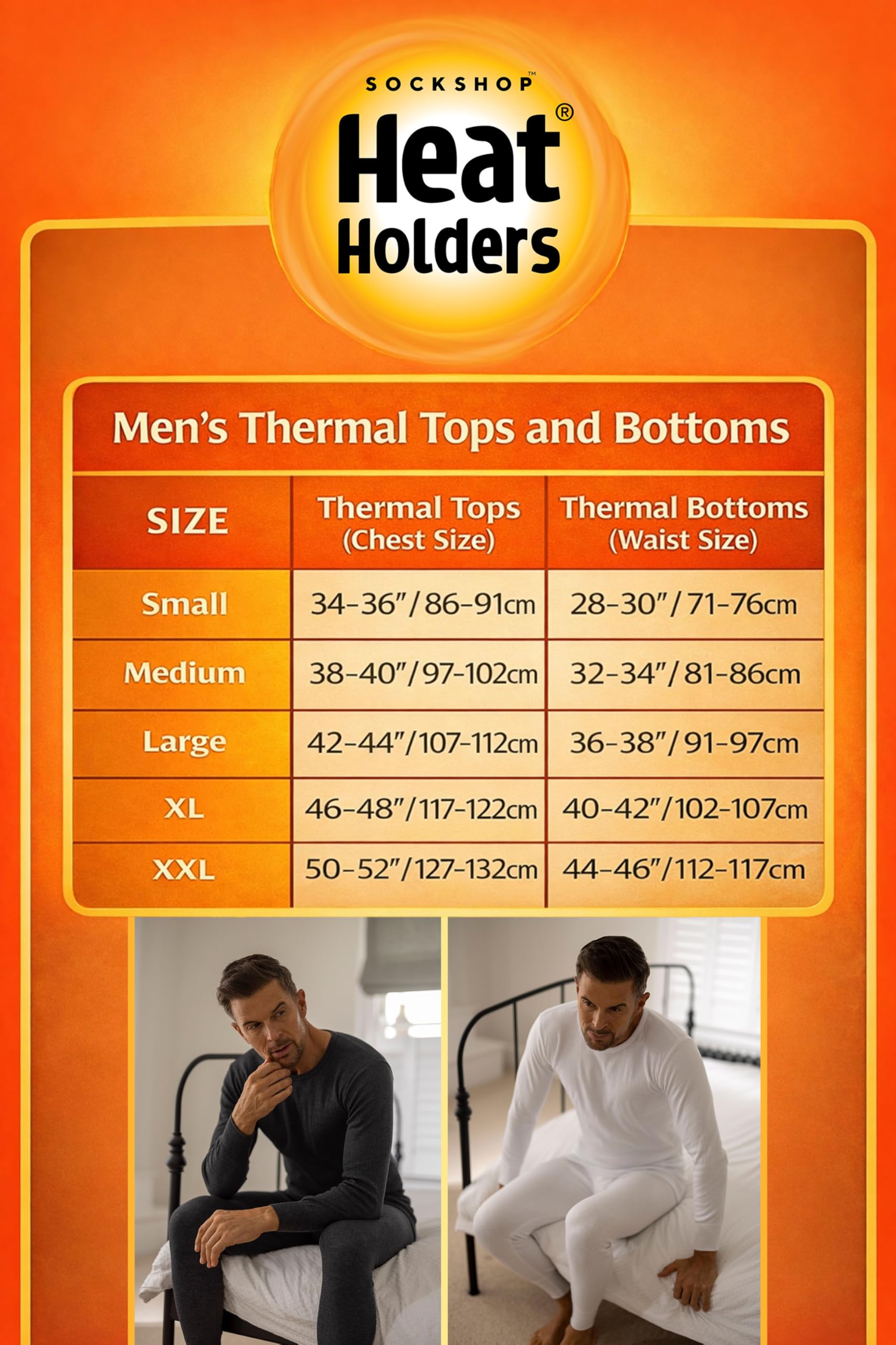Homme Ensemble sous Vetement Thermique | Heat Holders | Hiver Chaude sous Vetement Manche Longue | Baselayer Haut & Bas