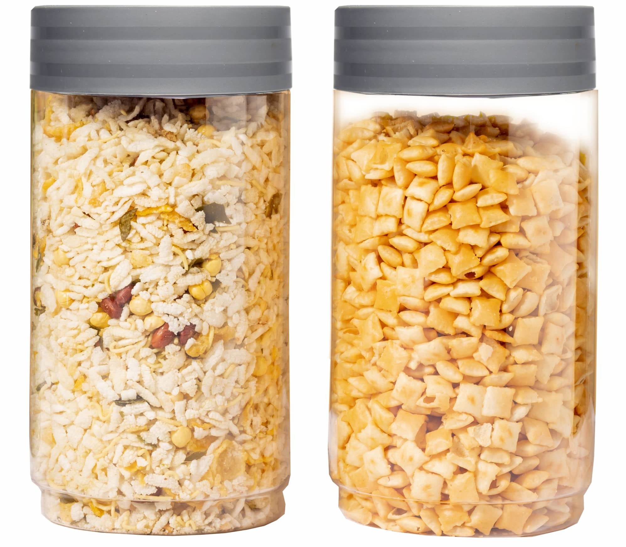 PEARLPET Modedge Plastic Jar Set of 2 pieces |Airtight| Stackable|Leak proof| Container For Kitchen Storage With Spoon, Set Of 2 Pieces, Grey, 1500 Ml (B0BDZYR7XS) Amazon Price History, Amazon Price Tracker
