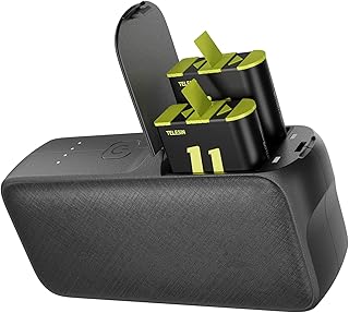TELESIN Power Bank for GoPro Hero 12 Black Hero 11 Hero 10 Hero 9 Hero 8 Hero 7 Hero 6 Hero 5 Battery Charging with USB-A USB-C Port Storage Charger, Fast Charger for Go Pro Hero 12/11/10/9/8/7/6/5
