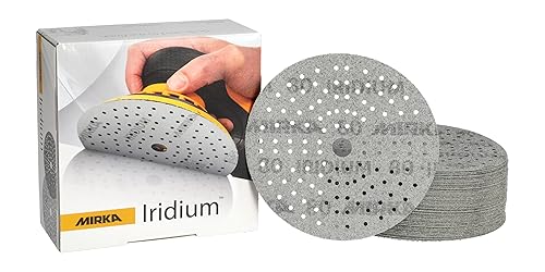 Mirka Iridium 6 pulgadas Grip 121H Grit 80 50 Discoscaja
