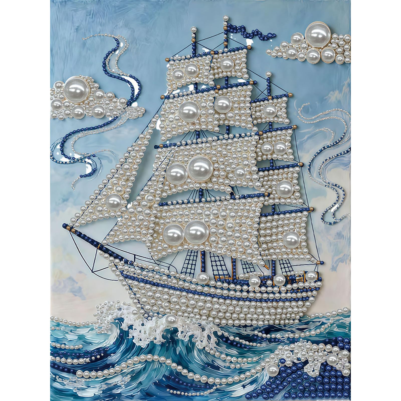 5D Diamond Arts Painting Kits, Pearl DIY Gem Art Diamond Painting Kits Diamonds Art Diamonds Paintings with Frame for Adults/Beginners Gift Idea Home Wall Decor 30x40cm