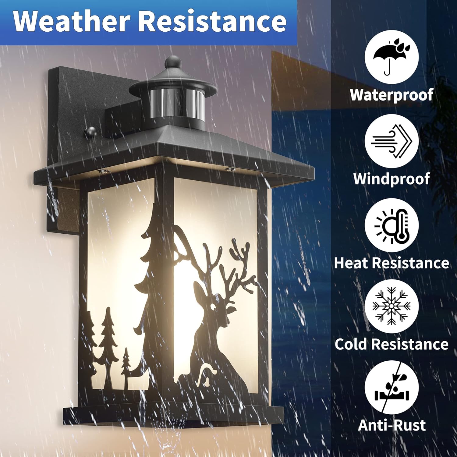 JAYNLT 2PACK Outdoor Wall Lights with Motion Sensor, Dusk to Dwan Outdoor Wall Sconce, Waterproof Porch Lights with Toughened Frosted Glass and E26 Socket for House, Garage, Patio, Front Door