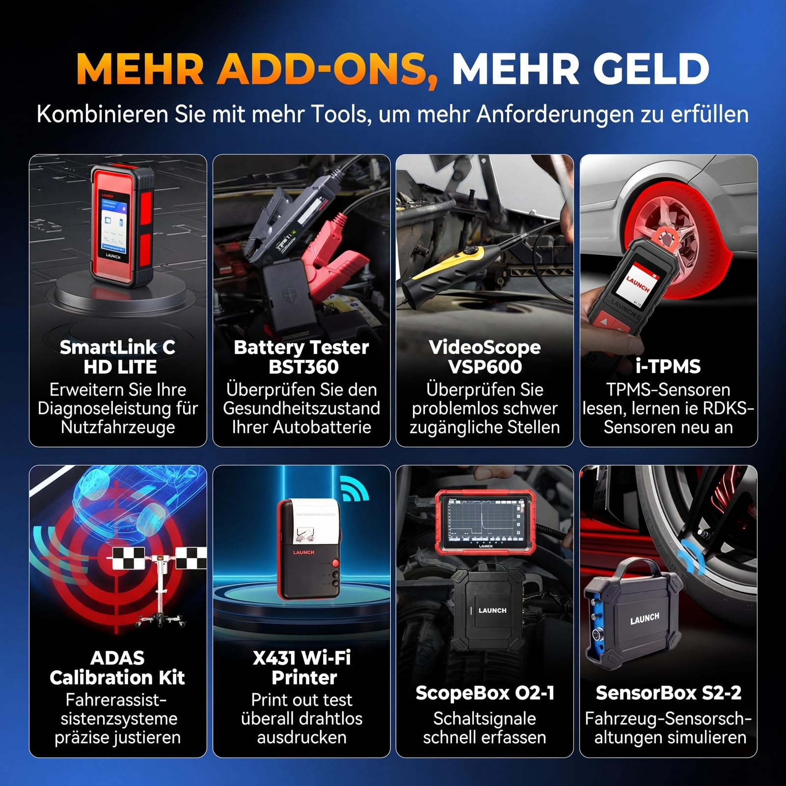 LAUNCH X431 Pros Elite OBD2 Diagnosegerät Auto, Bidirektional Scanner mit ECU Codierung, Voll Systemdiagnose, 45+ Servicefunktionen, CANFD & DOIP, FCA Autoauth, 2 Jahren Update