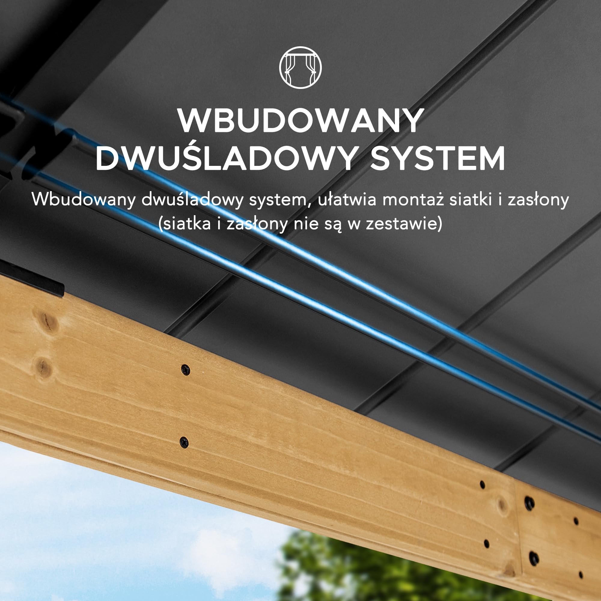 SUNJOY 3,3x3,9 m zewnętrzny drewniany pawilon cedrowy,Konstrukcja z naturalnego drewna cedrowego, Dach stalowy z świetlikiem z poliwęglanu, pawilon ogrodowy do zacienienia, Odporność na śnieg i wiatr