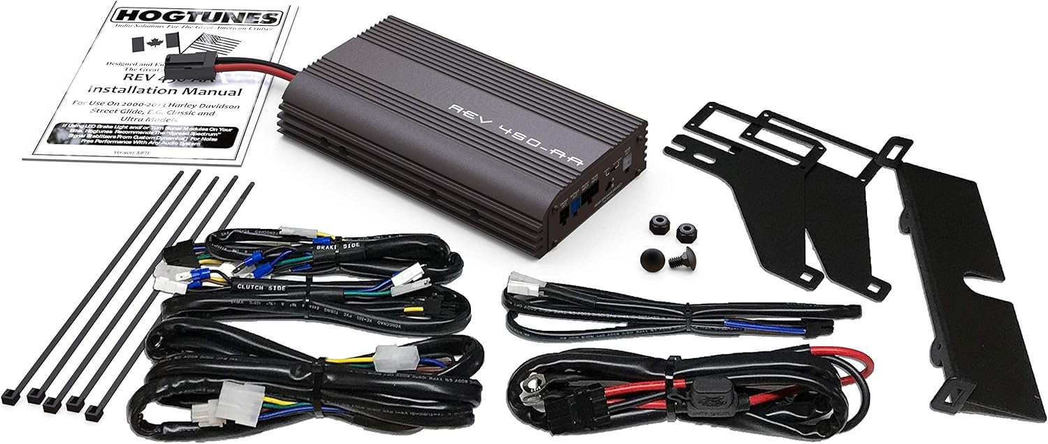 Hogtunes 200 Watt 4 Channel Amp for 2000-2013 Harley-Davidson FLH Touring  Models REV 450-AA
