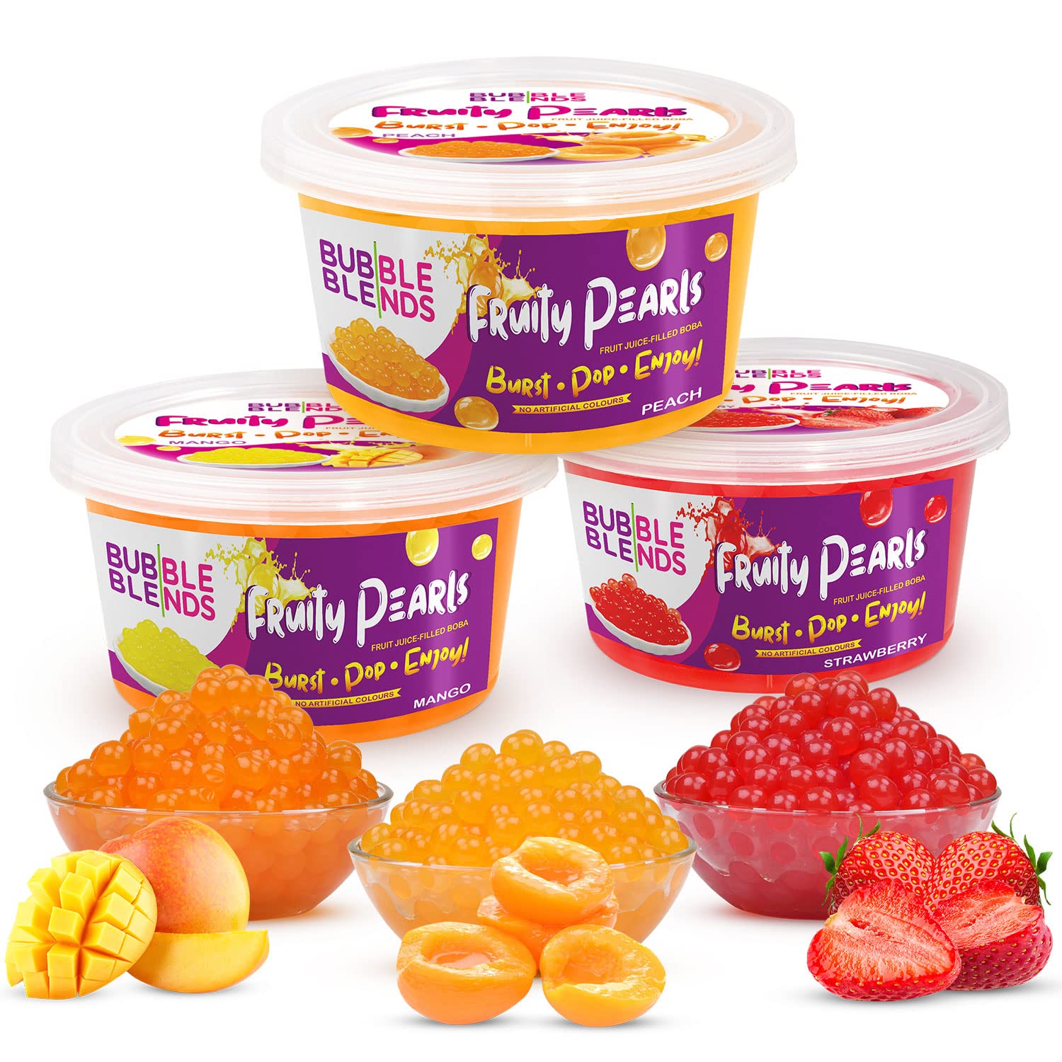 Buy Bubble Blends Mango, Passion Fruit, Strawberry Popping Boba Variety