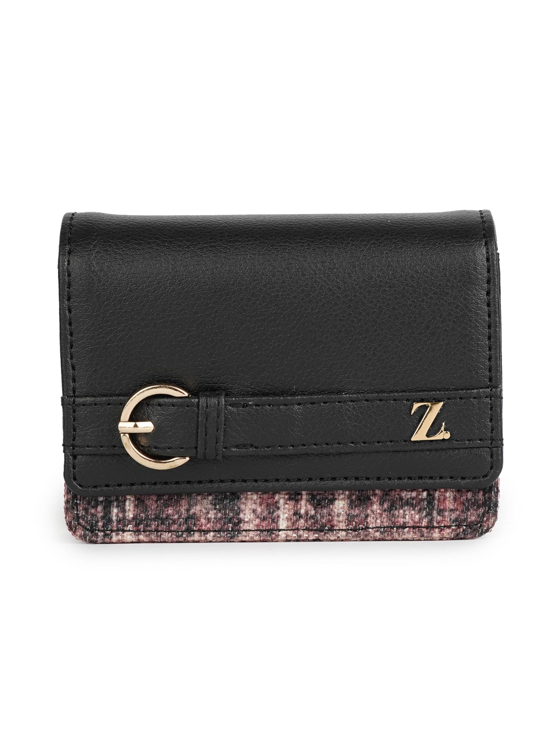 Demi Wallet for Women – Stylish Denim Crossbody with Chain Strap & Silver Accent | Handcrafted Wallet with Zipper Pocket, Card Slot & Water-Resistant Lining | Cashmere Noir (Pink)-image-11