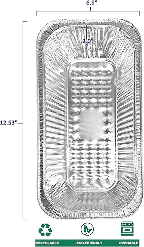 Miniatura 2 de PACTOGO Sartenes de papel de aluminio para mesa de vapor de tamaño 13 con tapas sartenes de papel de aluminio de tercer tamaño de 12 x 6 pulgadas