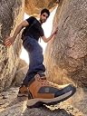 Bacca Bucci® Hike 5-Eye Moto Inspired Light Weighted Mountaineering Backpacking Trekking/Hiking Boots for Men for Beginners- Brown, Size UK6 gallery image