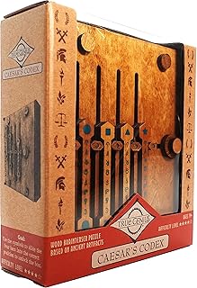 Project Genius: True Genius - Caesar's Codex, Wood Brainteaser Puzzle, Based on Ancient Artifacts, Play and Then Display, for Ages 14 and up