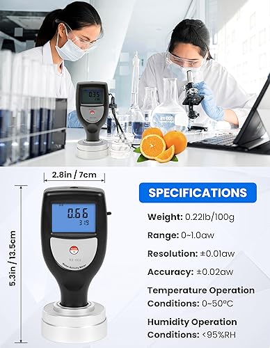 Miniatura 3 de Medidor de actividad de agua inteligente para comida, medidor de actividad de agua para alimentos como carne seca, granos, fruta, verdura y