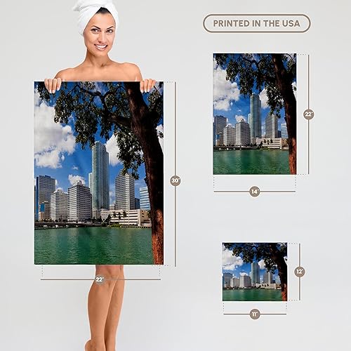 Miniatura 7 de 3dRose 22x30 Bath Hand Pool Towel - USA, Florida, Miami, City Skyline from Brickell Key. Florida