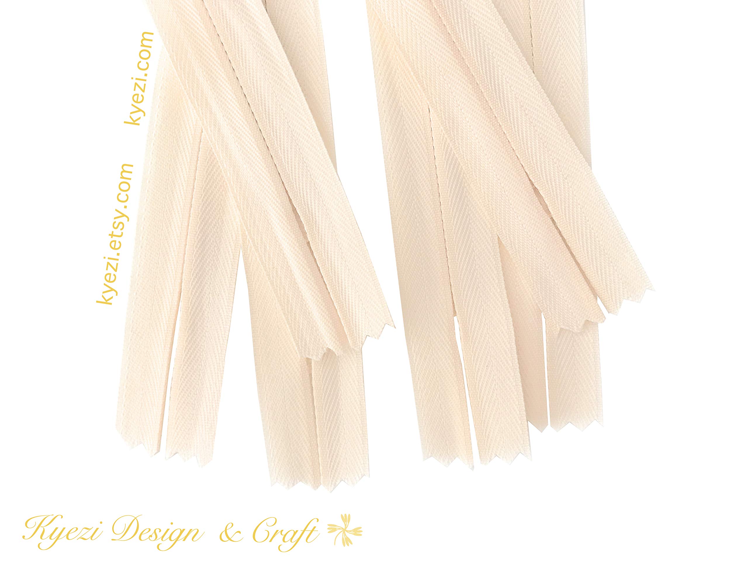 16 Inch Nylon Invisible Zippers for Pillow, Dresses, Skirts, Pants, Tailor, Sewer, Sewing Craft (Off White, 5pcs, 16 inch)