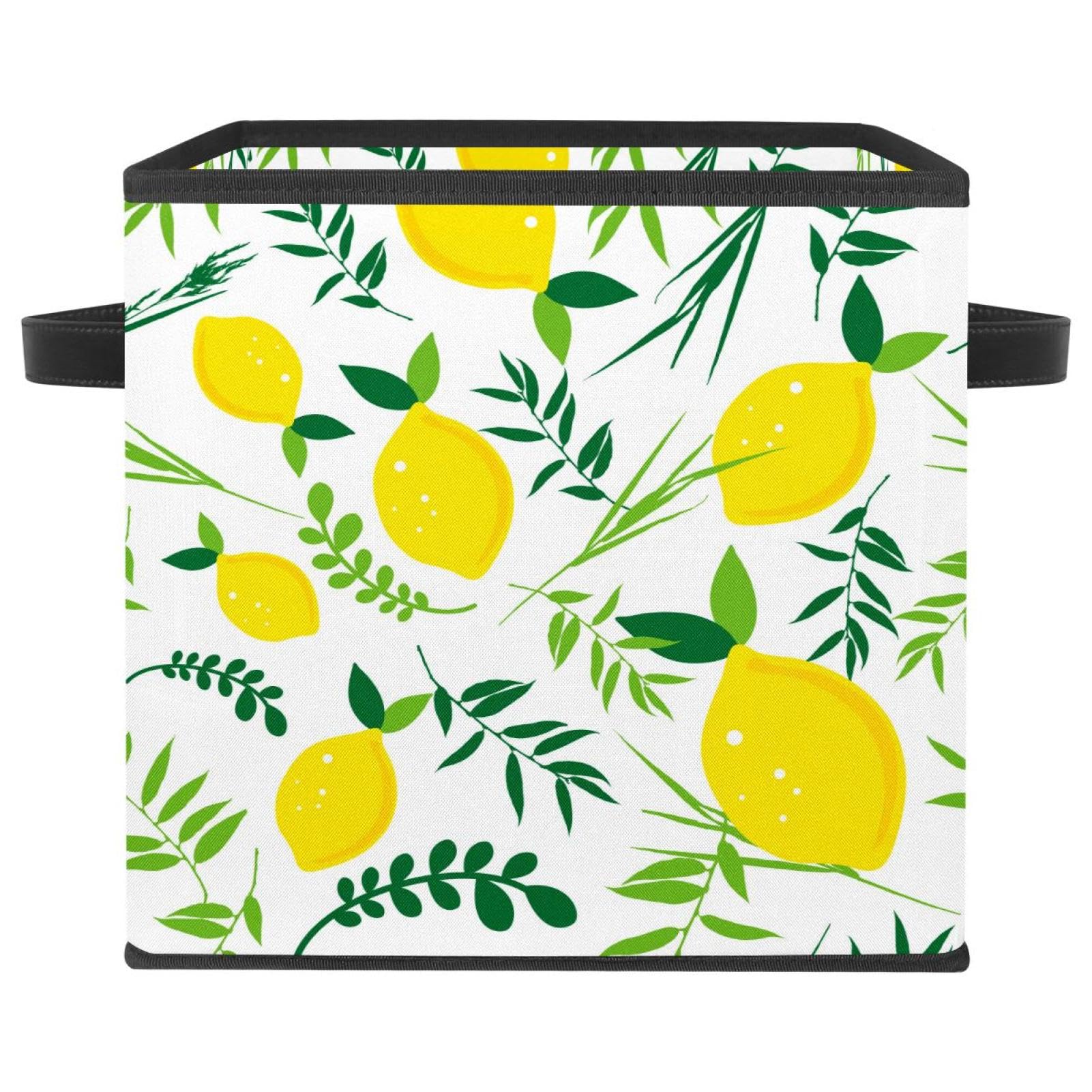 Panier de rangement jouets et vêtements cube pliable jaune pour chambre et salon