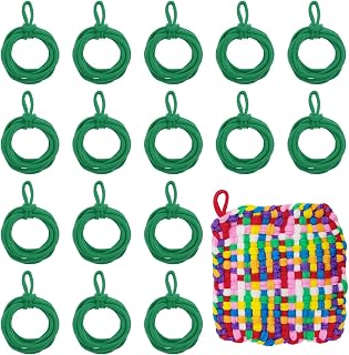 sourcing map 100 bucles de recambio para telar de agarradera, kit de repuesto para tejer, suministros en colores arcoíris para niñas, principiantes, manualidades, telar de tejido de 7 pulgadas, color