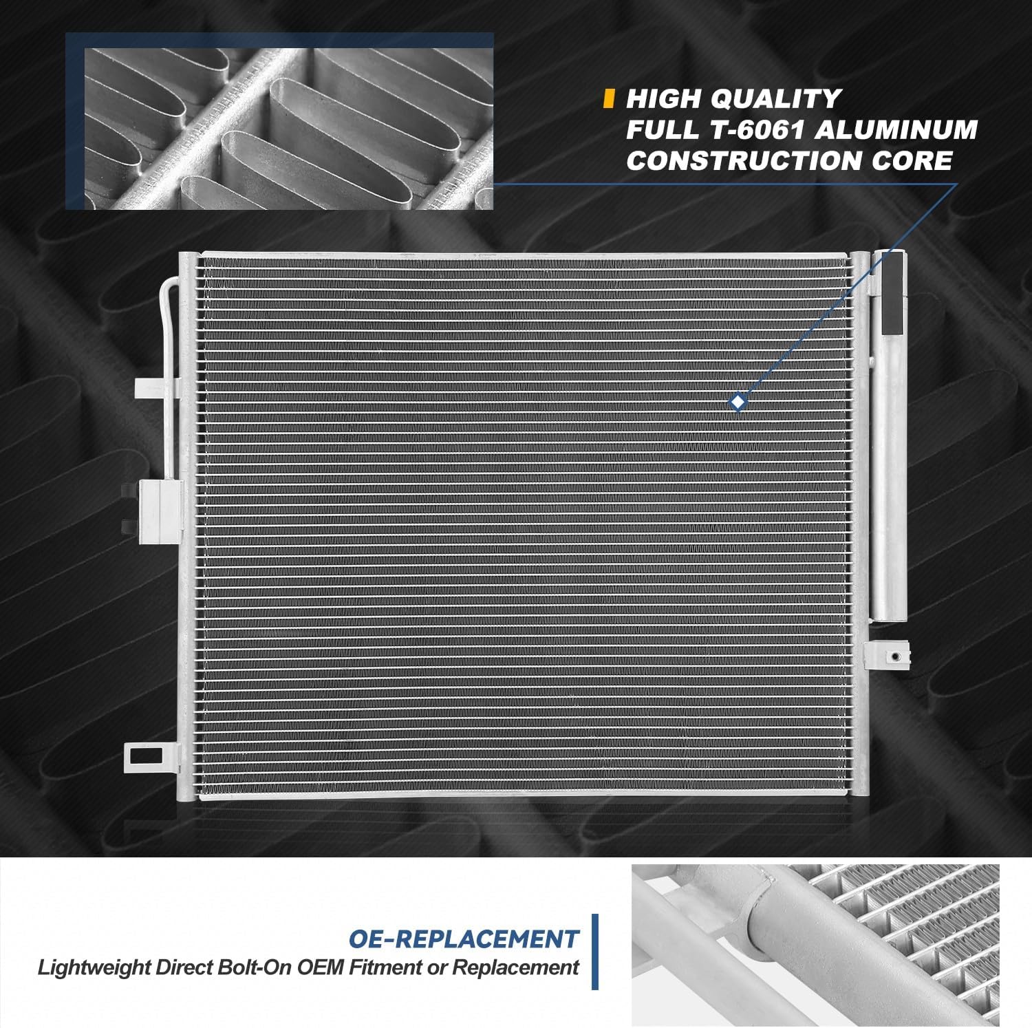 Auto Dynasty Air Conditioning A/C Condenser Compatible with 2015-2020 Dodge Durango 3.6L 5.7L, Aluminum AC Condenser Replacement DPI 30044, CH3030264