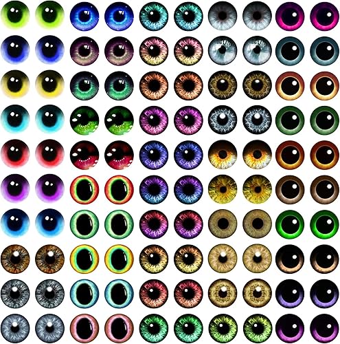 Miniatura 7 de Cabujón de cristal para ojos, 100 unidades, para hacer muñecas de arcilla, esculturas, accesorios para manualidades, hallazgos de bricolaje,