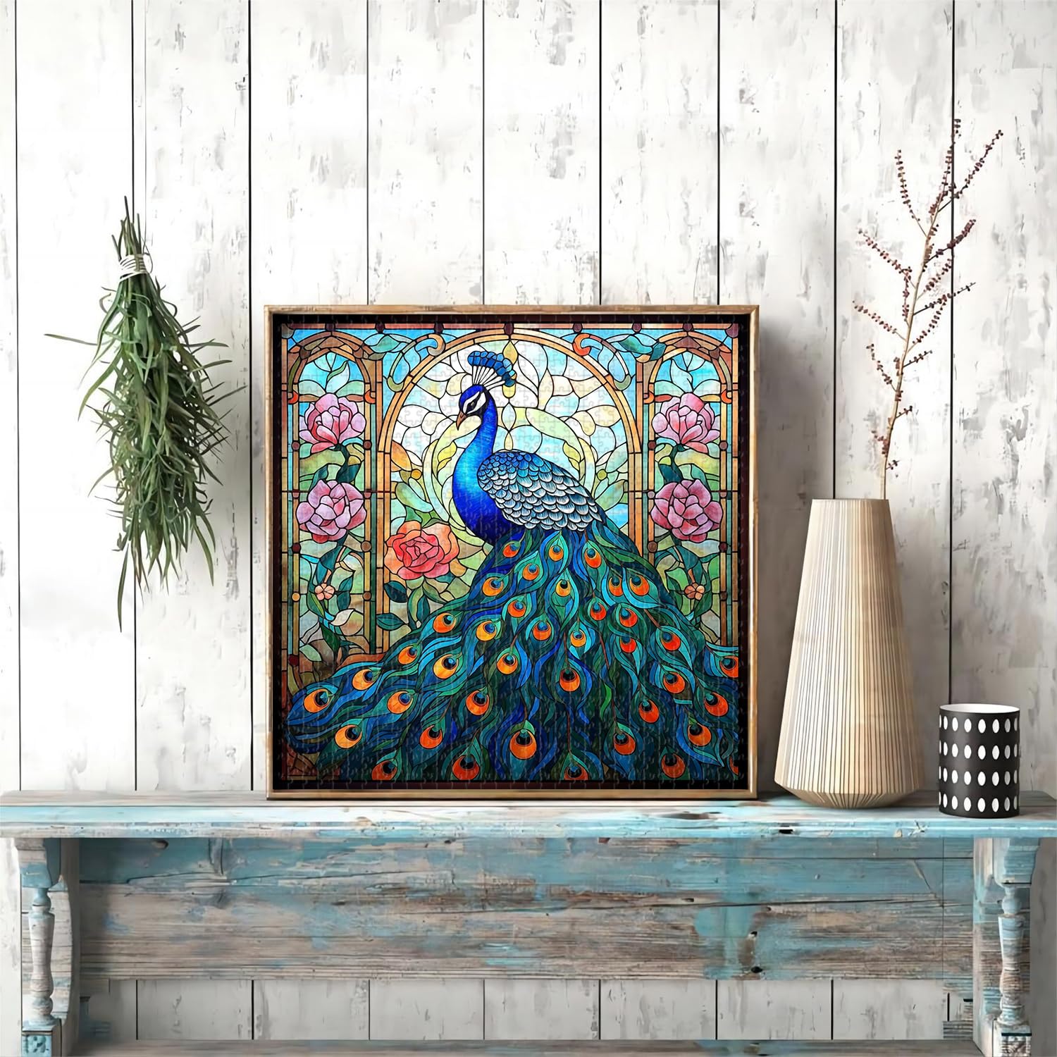 Amazon | 大人用のステンドグラスの孔雀パズル 1000ピース