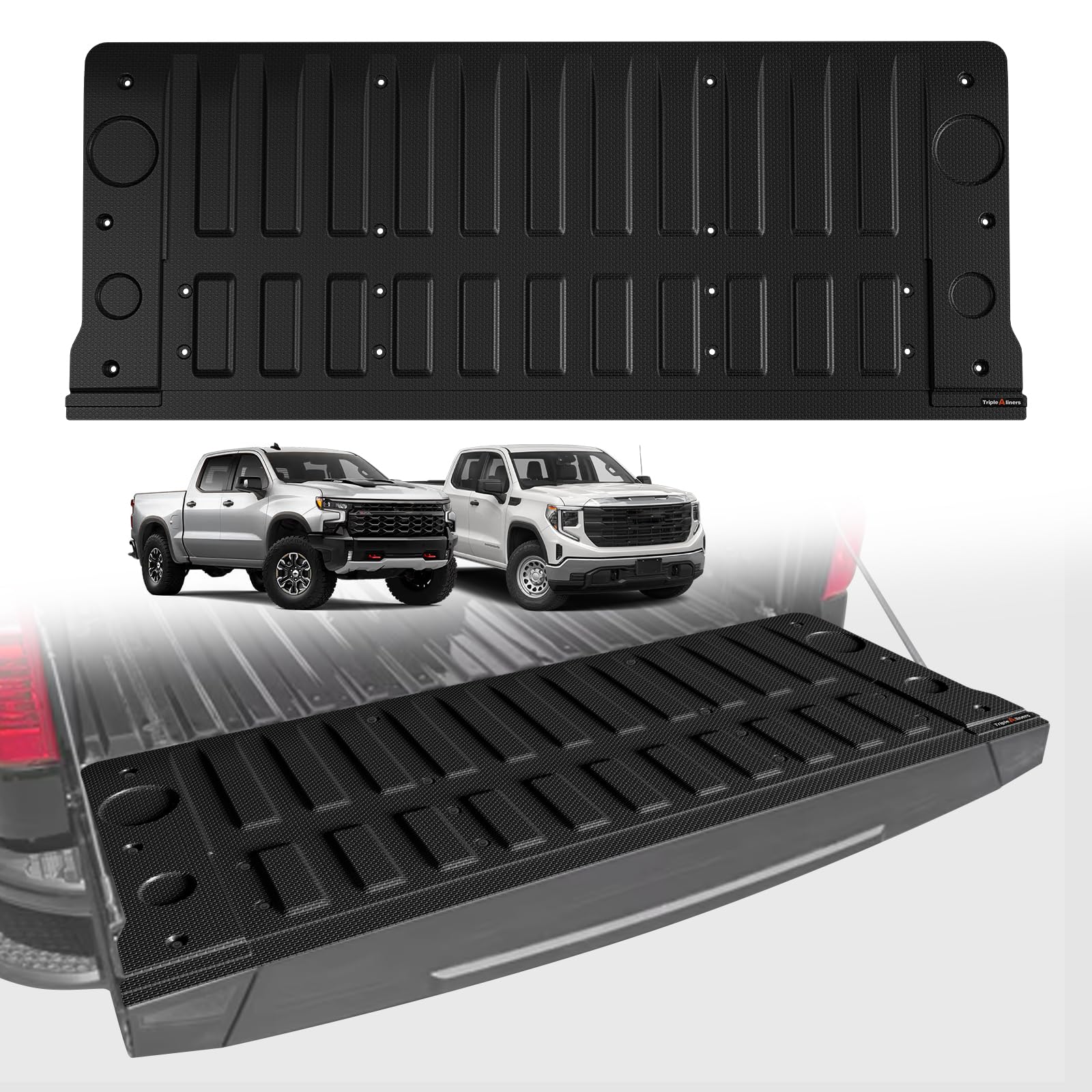 TripleAliners Tailgate Mat Compatible with 2019-2026 Chevy Silverado &amp; GMC Sierra 1500 Multipro Tailgate Accessories, Tailgate Cover Custom Fit All Weather Protection Pickup Liner, M-pro Tailgate Only