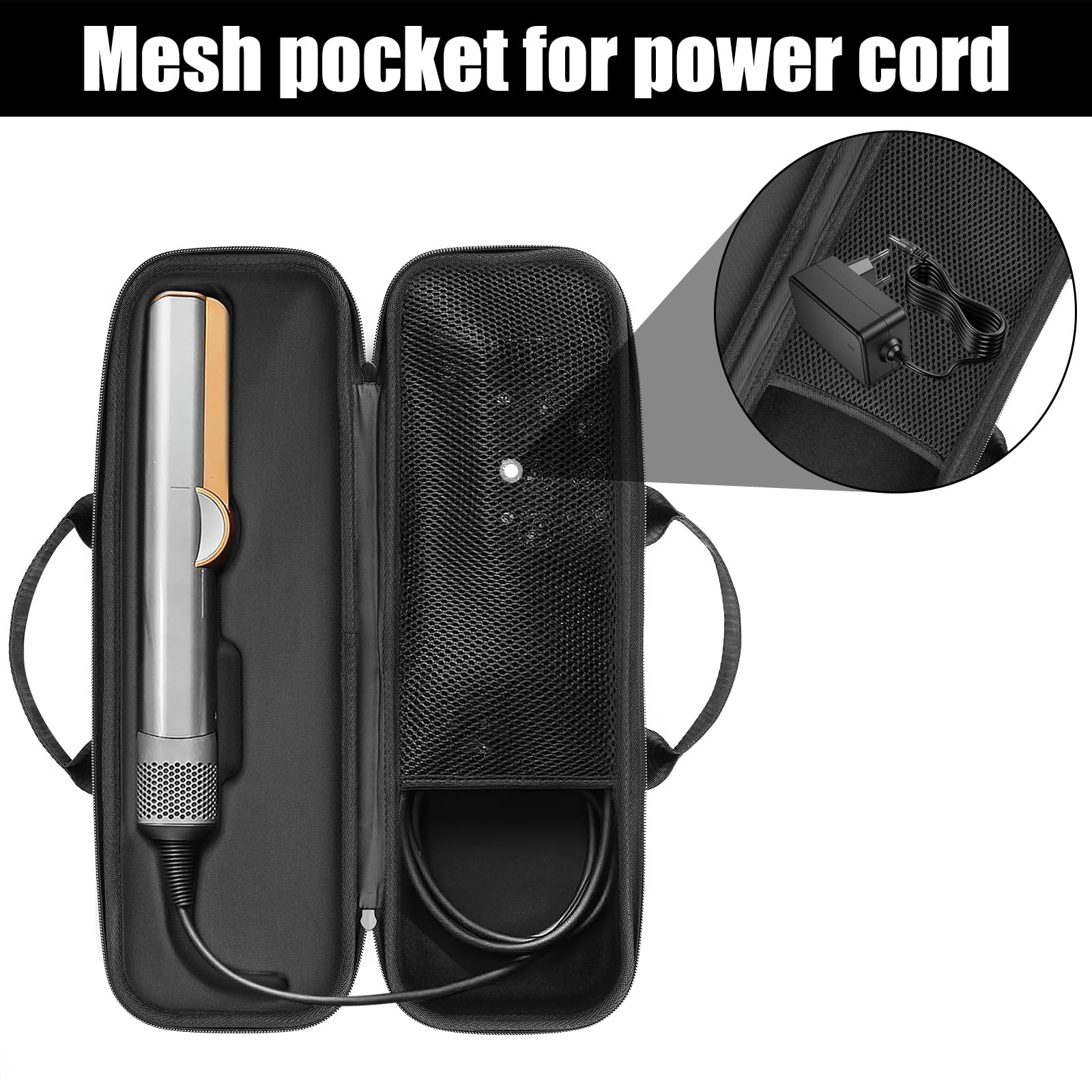 POFIBO Funda Rígida de Viaje para Dysons Airstrait HT01 - Bolsa de Viaje Portátil a Prueba de Golpes, Funda Protectora Portátil para la Plancha de Pelo para Dysons Airstrait