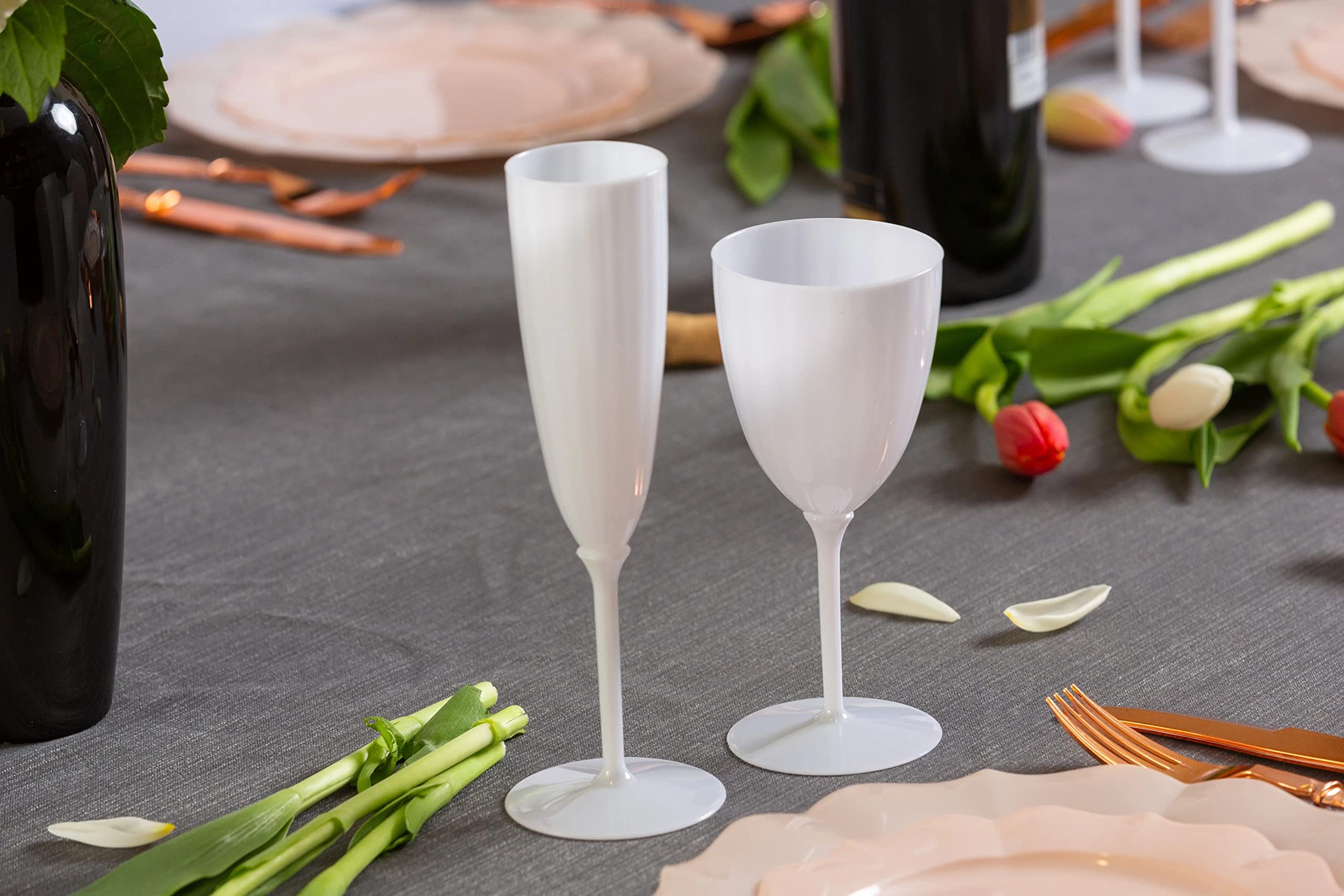Flûtes à champagne stables en plastique rigide Decor Decorline verres réutilisables