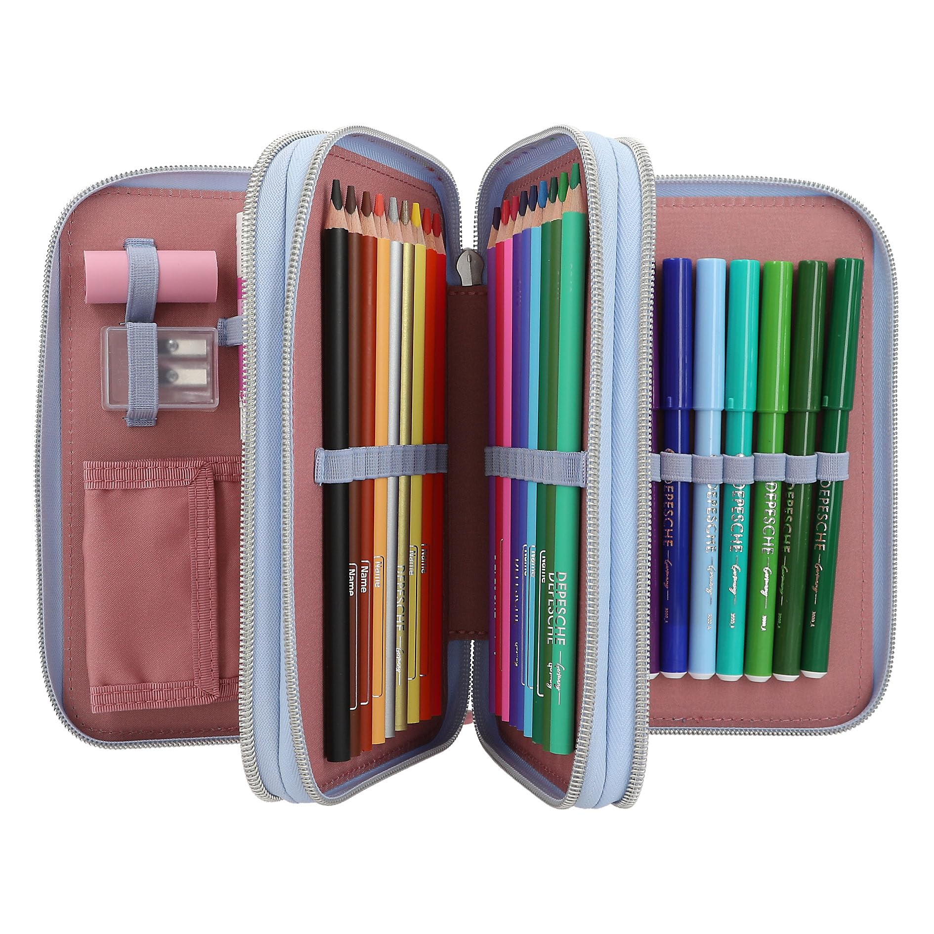 Magni Depesche TOPModel Etui TEAM TEDDY 3 Vaks Gevuld Blauwe Teddy Hanger Potloodetuis 49190963