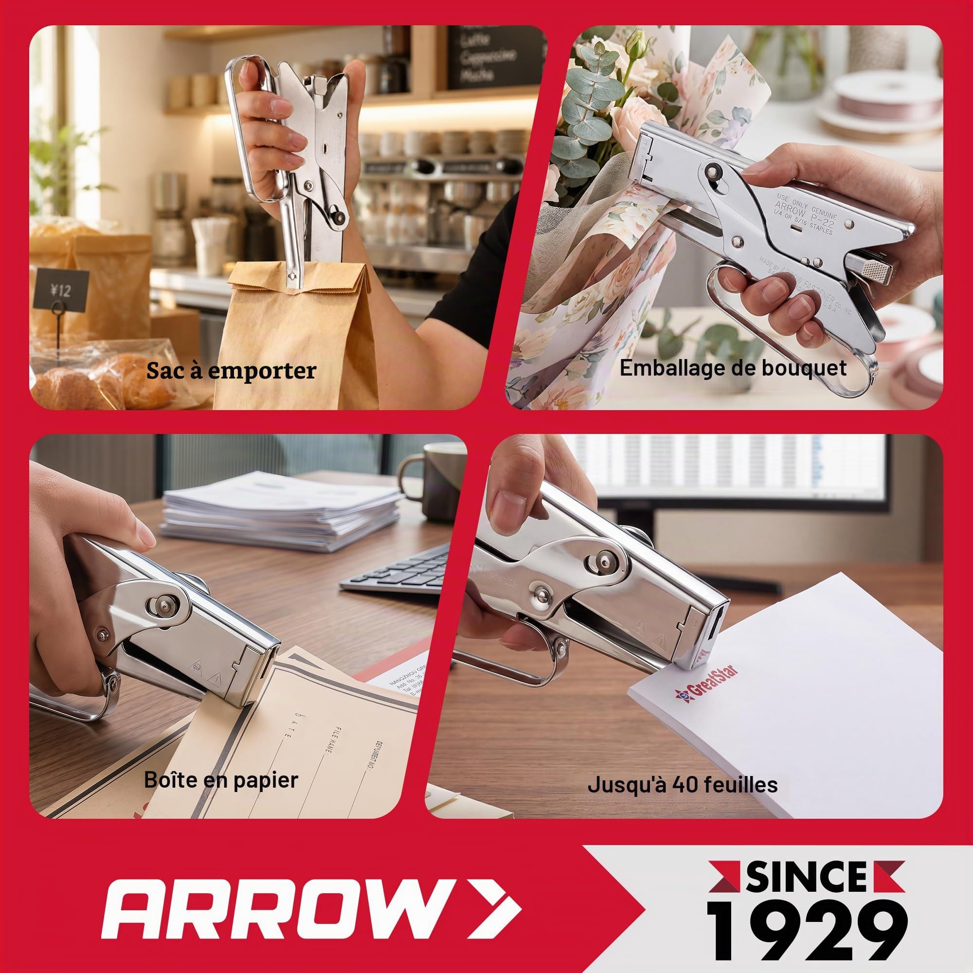 Arrow 030020 P22 Agrafeuse d'emballage