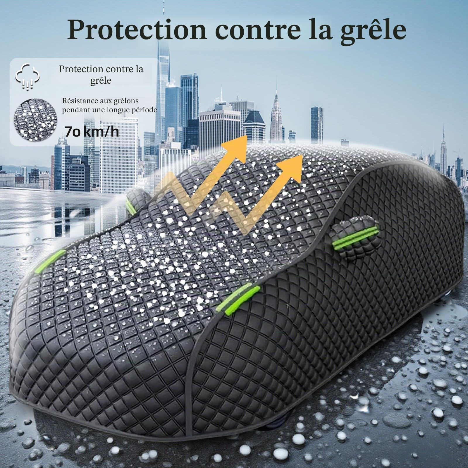 Bâche Voiture Anti-grêle pour Renault Clio III/IV/V/VI Hatchback 2005-2026 Housse épaisse,Imperméable,Respirante,Résistante au Gel,pour extérieur