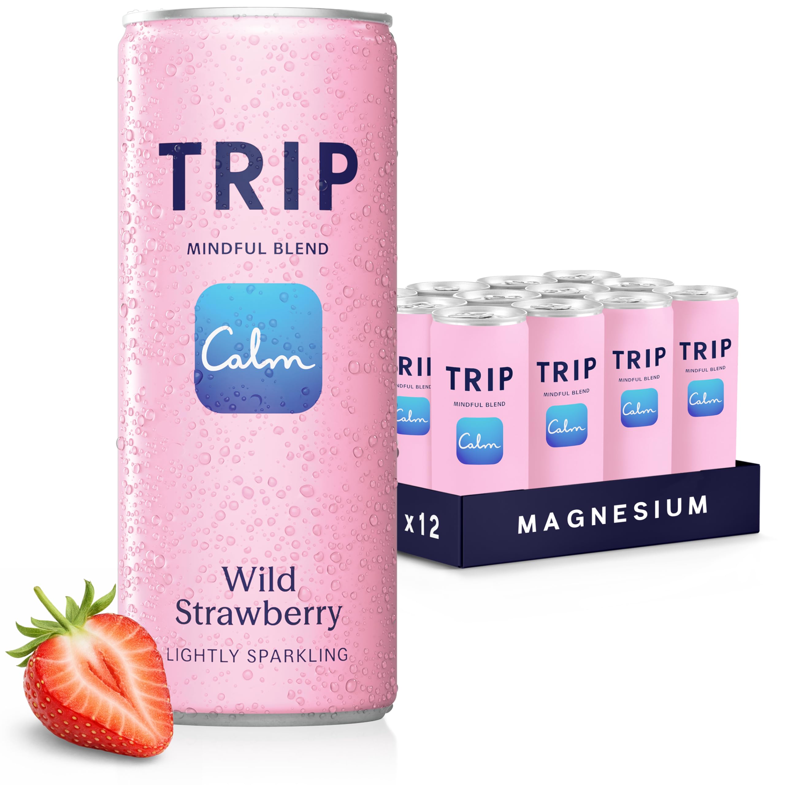 TRIP Wild Strawberry Sparkling Drink with 120MG calming Magnesium